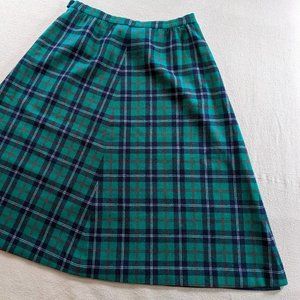 Vintage Pendleton green plaid skirt